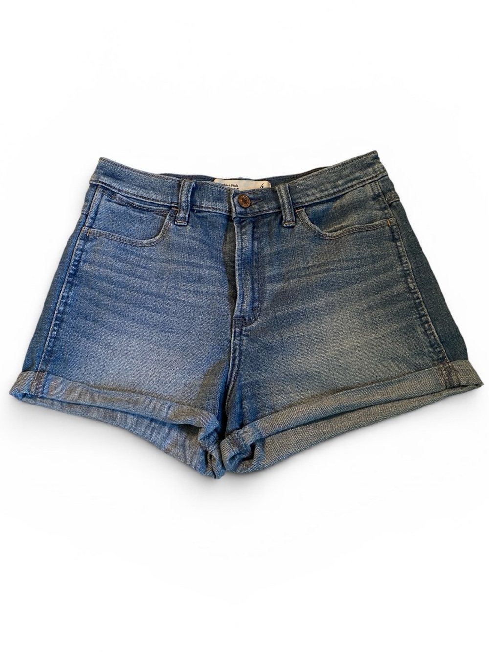 Abercrombie & Fitch Blue Denim High-Rise Shorts, Size 4